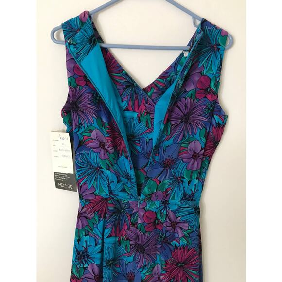 Vintage Spenser Jeremy Faux Wrap Dress 100% Silk Y2K Size 4 Floral Lined NWT - Picture 3 of 14